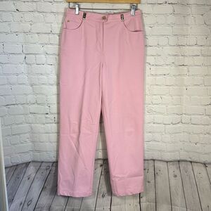 St. John Sport by Marie Gray Pink Straight Leg Pants size‎ 8 Gold Hardware